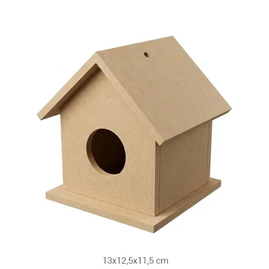 KU391 Kuş Evi Ahşap Boyanabilir Obje