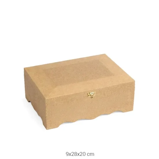 KUY260 Büyük Pahlı Kutu Ahşap Boyanabilir Obje