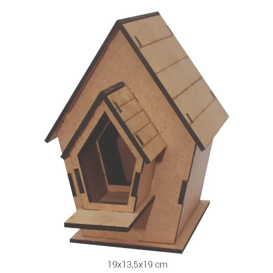 L318 Demonte Kuş Evi Ahşap Boyanabilir Obje