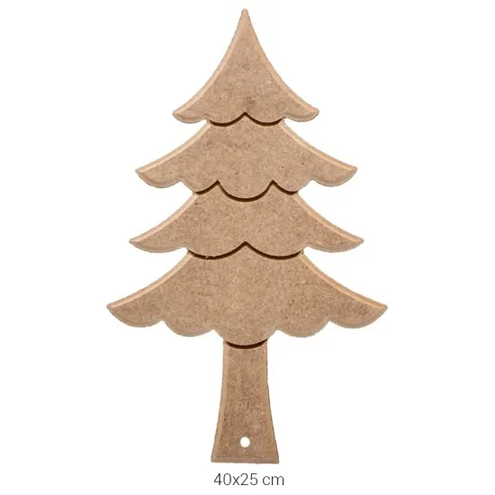 L383 Yılbaşı Ağacı Sunumluk Ahşap Boyanabilir Obje