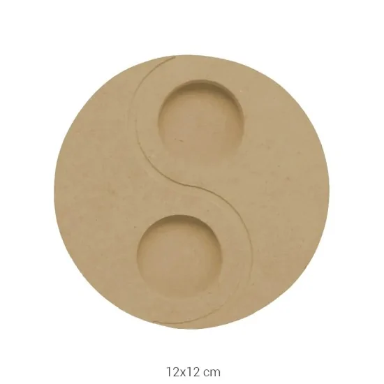 M08 Yin Yang T-Light Mumluk Ahşap Boyanabilir Obje