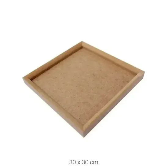 PA215 Büyük Kare 18 mm Çıta Pano Ahşap Boyanabilir Obje