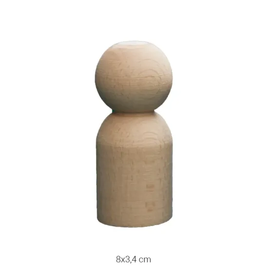 PD08 Peg Doll (8 cm) Ahşap Boyanabilir Obje