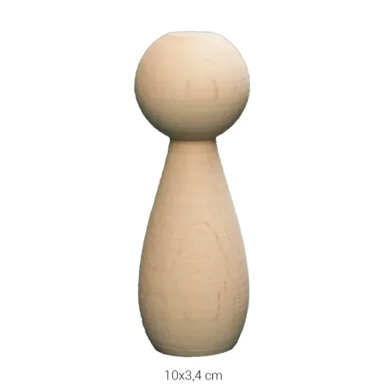 PD09 Peg Doll (10 cm) Ahşap Boyanabilir Obje