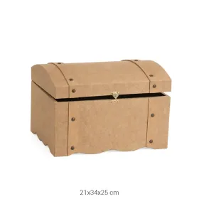 SA409 Küçük Kabaralı Sandık Ahşap Boyanabilir Obje