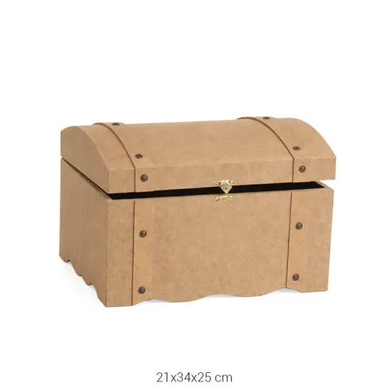 SA409 Küçük Kabaralı Sandık Ahşap Boyanabilir Obje