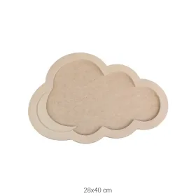 SN02 Bulut Pano Ahşap Boyanabilir Obje