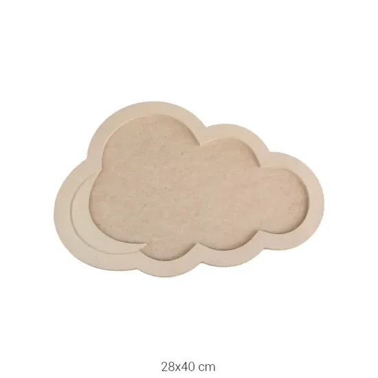SN02 Bulut Pano Ahşap Boyanabilir Obje