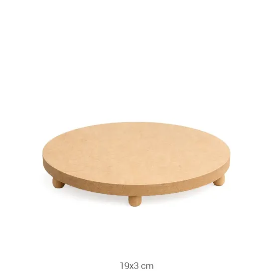 SN16 Yuvarlak Ayaklı Sunumluk Ahşap Boyanabilir Obje
