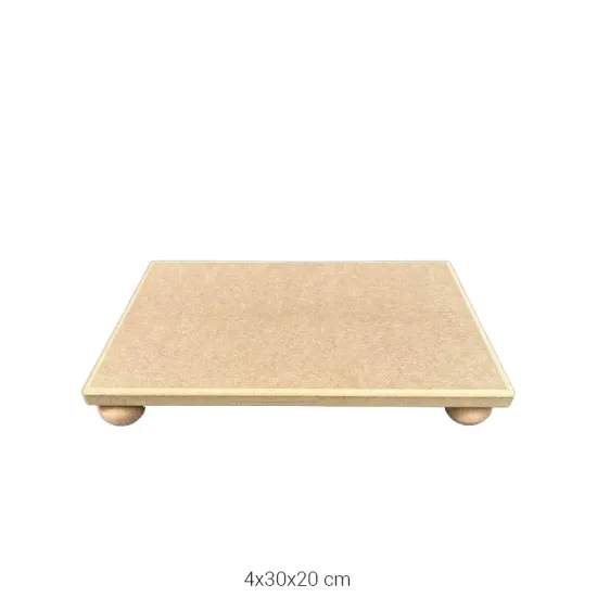 SN30 Dikdörtgen Top Ayaklı Sunumluk Ahşap Boyanabilir Obje