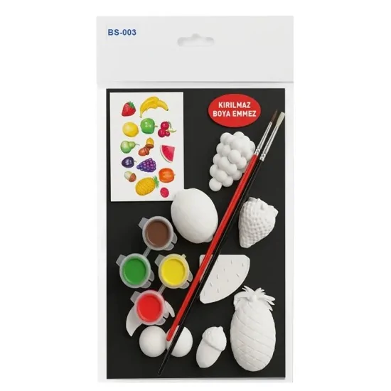 BS003 Tropikal Meyveler Mini Akrilik Boyama Seti - Çocuklar için Boyama Seti