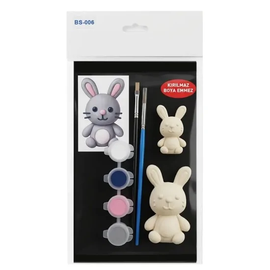 BS006 Tavşan Mini Akrilik Boyama Seti - Çocuklar için Boyama Seti