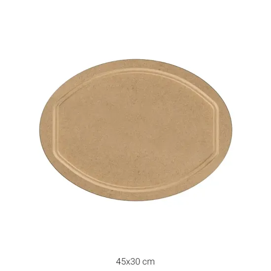 T695 Büyük Oval Tepsi Ahşap Boyanabilir Obje