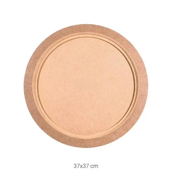 T697 Büyük Yuvarlak Tepsi Ahşap Boyanabilir Obje