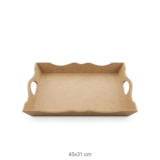 T705 3.No Büyük 'V' Tepsi Ahşap Boyanabilir Obje