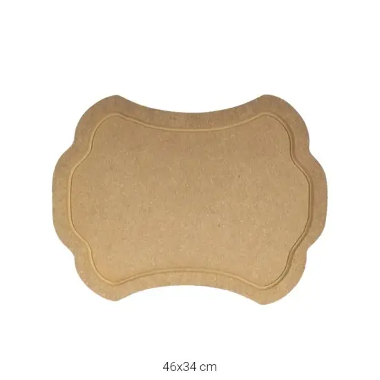 T719 Büyük 10 mm Yamuk Tepsi Ahşap Boyanabilir Obje