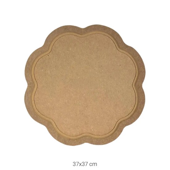 T722 Büyük Papatya Tepsi Ahşap Boyanabilir Obje