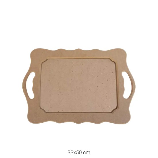 T731 Dalgalı Tepsi Ahşap Boyanabilir Obje