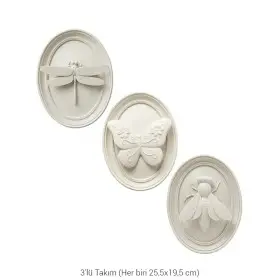Violette Ham Polyester 3'lü Doğa Temalı Oval Rölyef Pano Seti No:301 (25,5x19,5 cm)