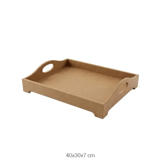 T766 Ayaklı Pirinç Tepsi Ahşap Boyanabilir Obje