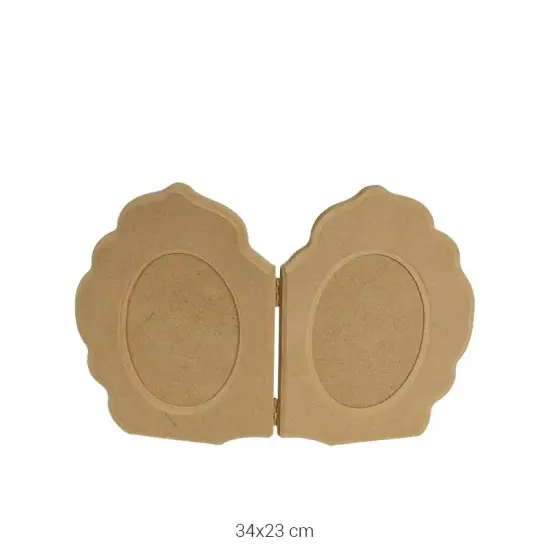 ÇER137 Oval Menteşeli Resim Çerçevesi Ahşap Boyanabilir Obje