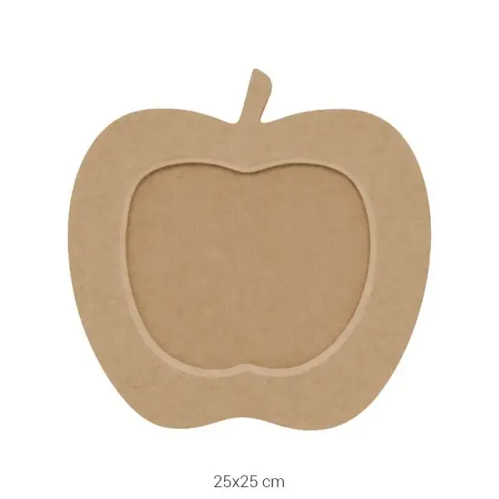 ÇER146 Elma Formlu Büyük Resim Çerçevesi Ahşap Boyanabilir Obje