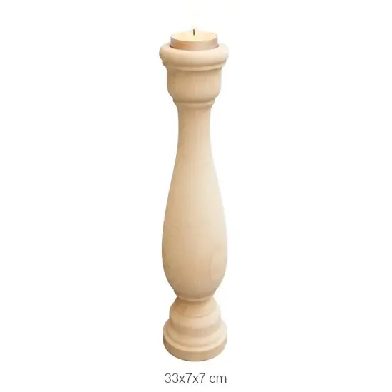ŞA01 Şamdan Ahşap Boyanabilir Obje 33 cm