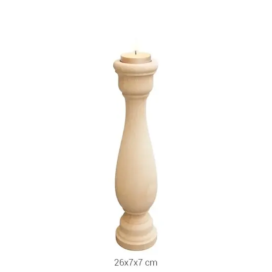 ŞA03 Şamdan Ahşap Boyanabilir Obje 26 cm