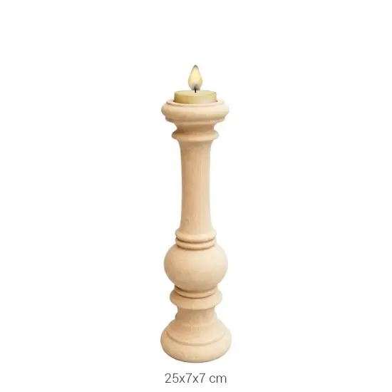 ŞA04 25 cm Şamdan Ahşap Boyanabilir Obje
