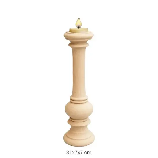 ŞA06 31 cm Şamdan Ahşap Boyanabilir Obje