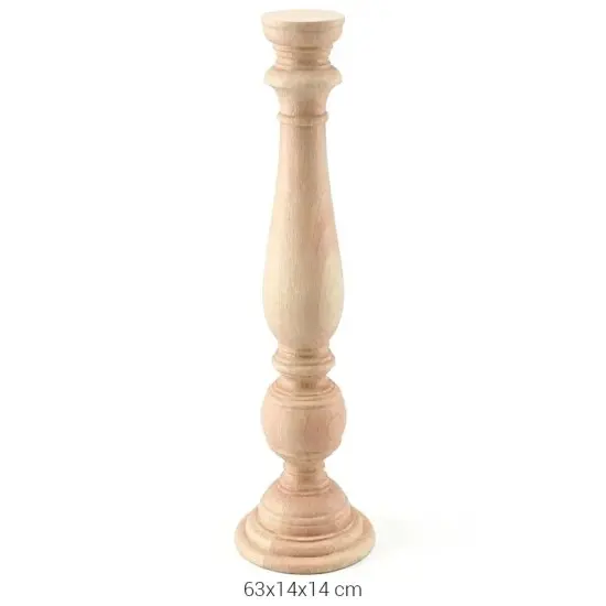 ŞA13 Ahşap Büyük Yer Şamdanı Boyanabilir Obje 63 cm