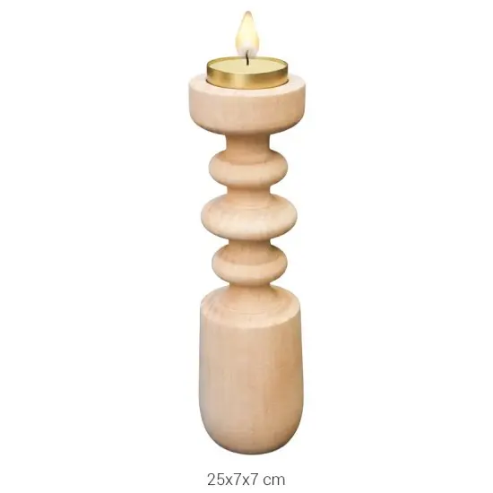 ŞA23 Ahşap Modern Şamdan Boyanabilir Obje 25 cm