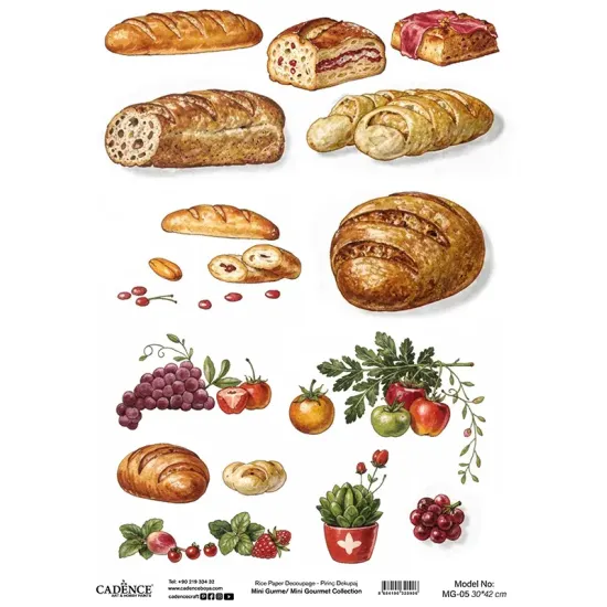 MG05 Mini Gurme Cadence Pirinç Dekopaj Kağıdı 30X42cm