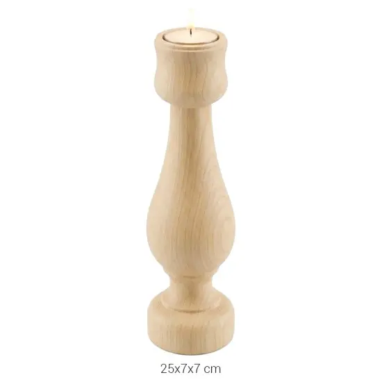 ŞA48 Şamdan (25 cm) Ahşap Boyanabilir Obje