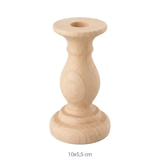 ŞA59 Şamdan (10 cm) Ahşap Boyanabilir Obje