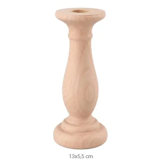 ŞA60 Şamdan (13 cm) Ahşap Boyanabilir Obje