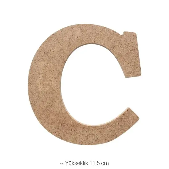 C Harfi Ahşap Boyanabilir Obje