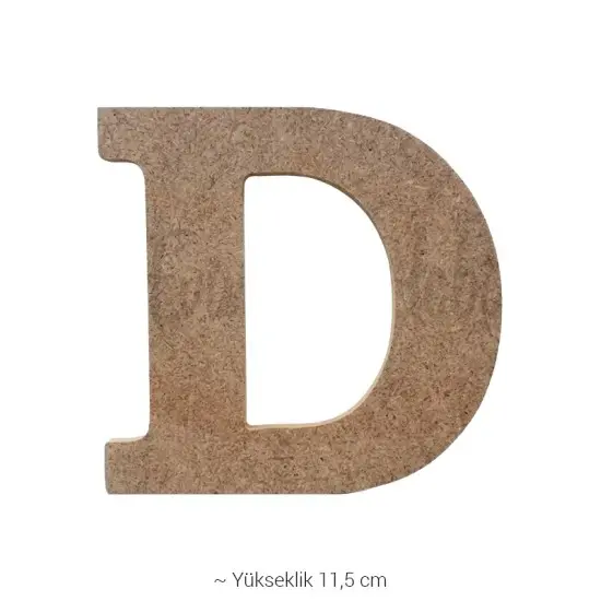 D Harfi Ahşap Boyanabilir Obje