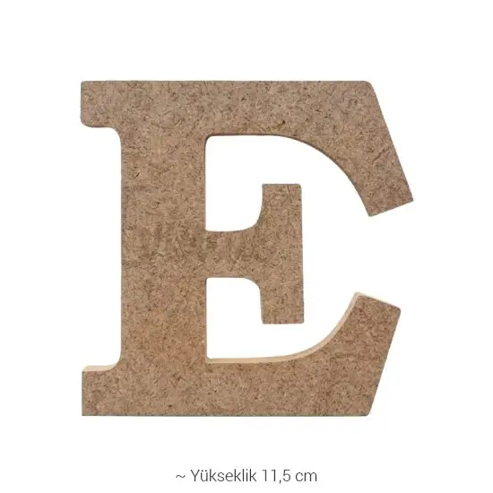 E Harfi Ahşap Boyanabilir Obje