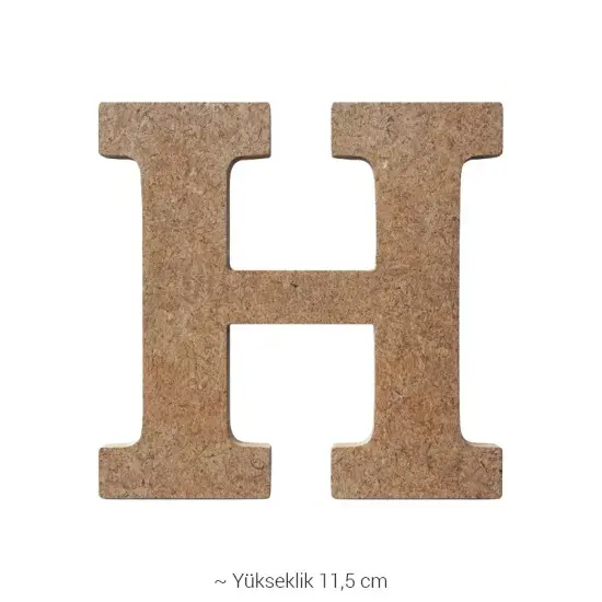 H Harfi Ahşap Boyanabilir Obje