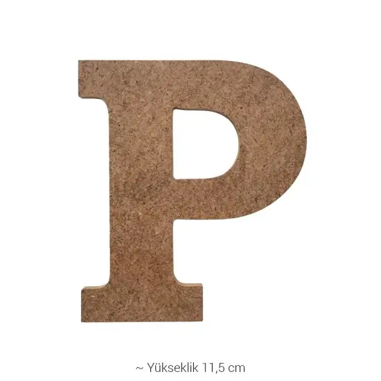 P Harfi Ahşap Boyanabilir Obje