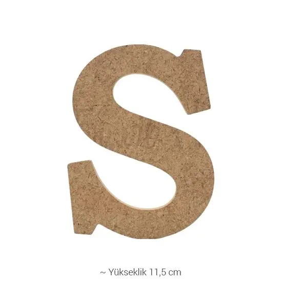 S Harfi Ahşap Boyanabilir Obje
