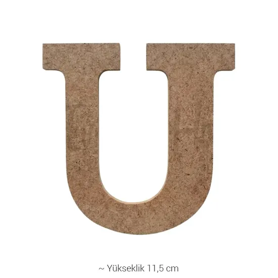 U Harfi Ahşap Boyanabilir Obje