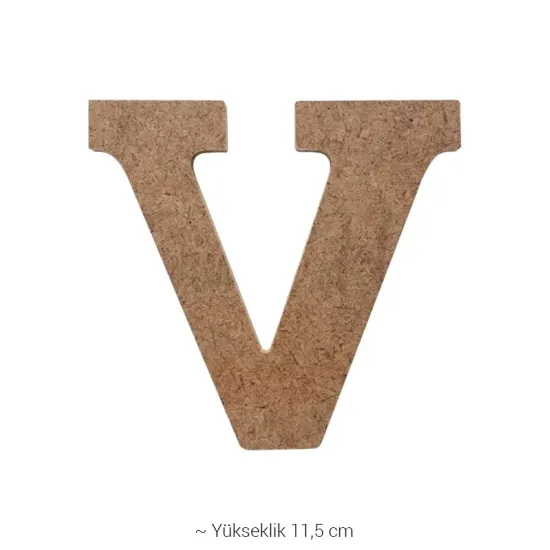 V Harfi Ahşap Boyanabilir Obje