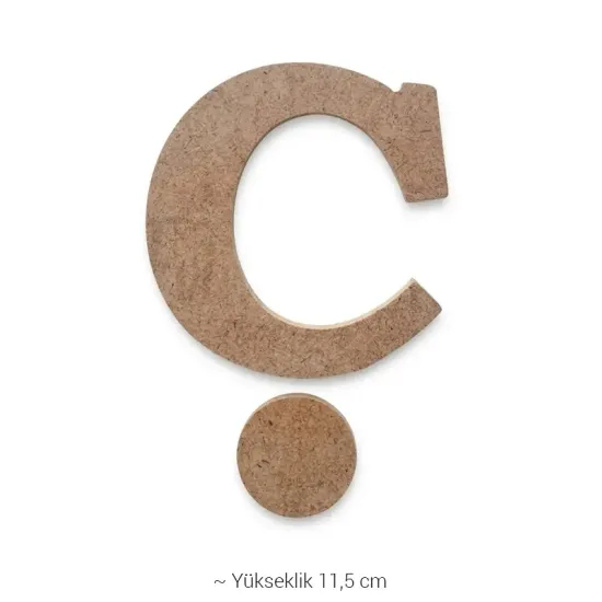 Ç Harfi Ahşap Boyanabilir Obje