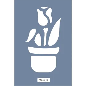 M34 7x10 M Serisi Çiçek Stencil