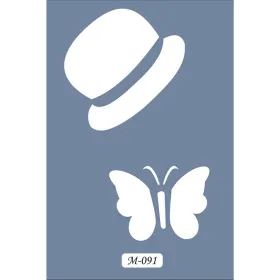 M91 7x10 M Serisi Şapka ve Kelebek Stencil