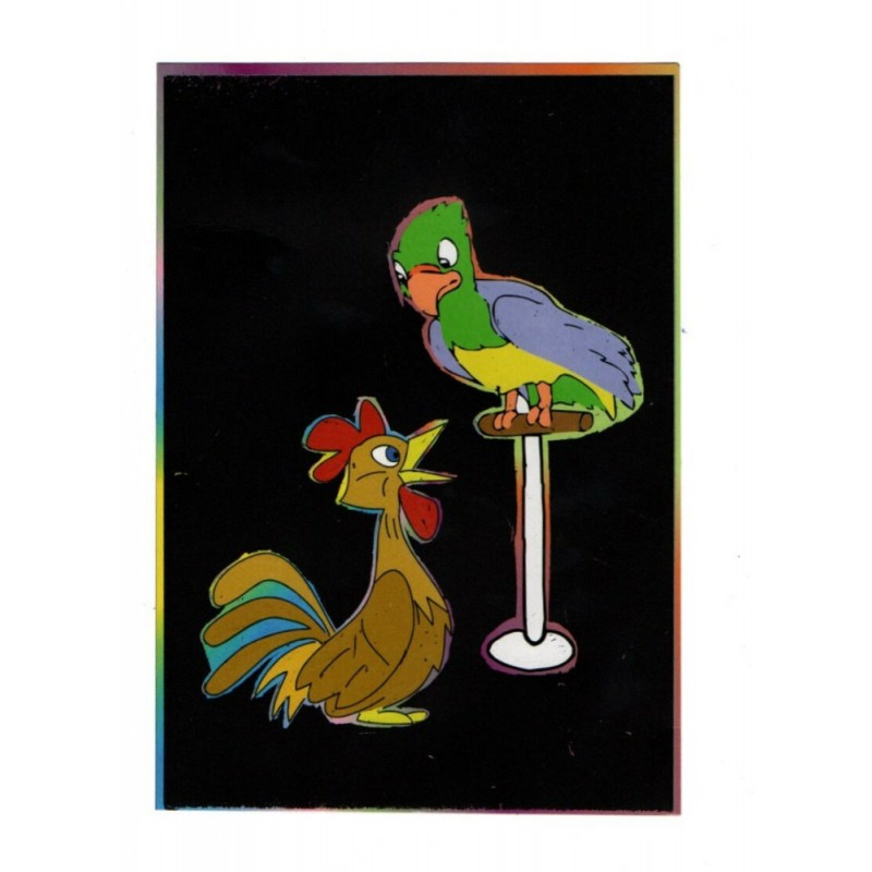 Papağan Resimli Renkli Kazıma Kartonu