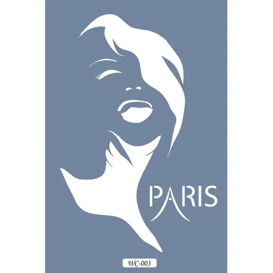 WC3  Woman Collection Paris Kadın Yüz A4 Stencil