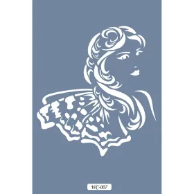 WC7  Woman Collection Kelebek Kadın A4 Stencil